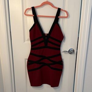 Windsor Black and Red Strappy Mini Dress